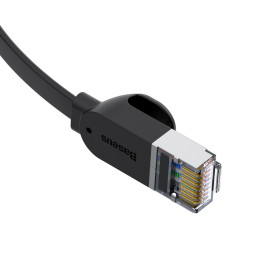 Baseus High Speed plokščias Ethernet CAT6 RJ45 tinklo kabelis 1m - juodas