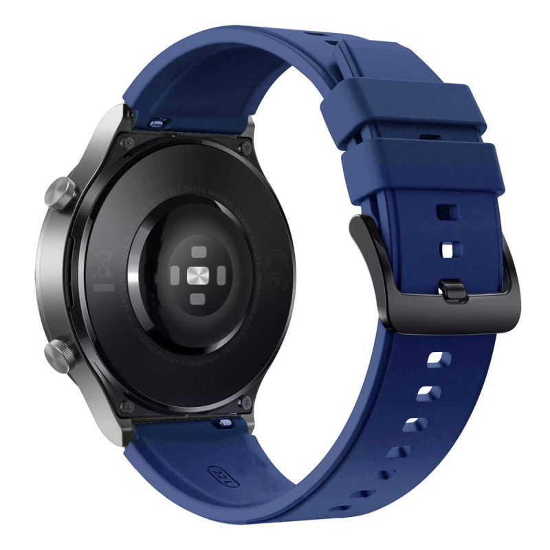 Silikoninis dirželis skirtas Huawei Watch GT 2/ 3/ 4/ 2 Pro/ 3 Pro/ 4 Pro/ GT 2e 46mm – tamsiai mėlynas