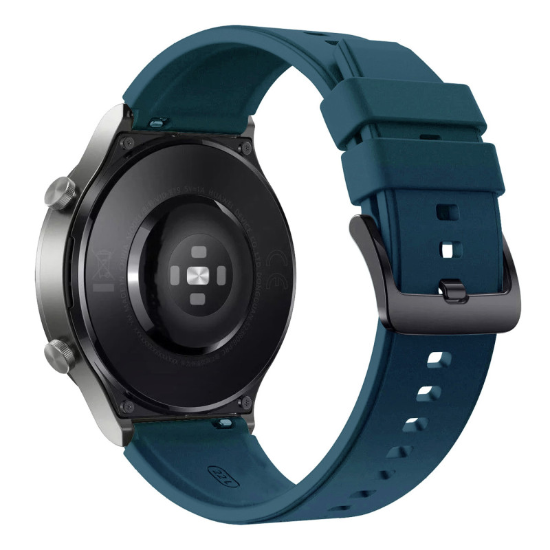 Silikoninis dirželis skirtas Huawei Watch GT 2/ 3/ 4/ 2 Pro/ 3 Pro/ 4 Pro/ GT 2e 46mm – tamsiai žalias
