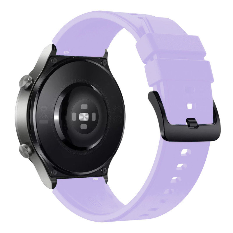 Silikoninis dirželis skirtas Huawei Watch GT 2/ 3/ 4/ 2 Pro/ 3 Pro/ 4 Pro/ GT 2e 46mm – violetinė
