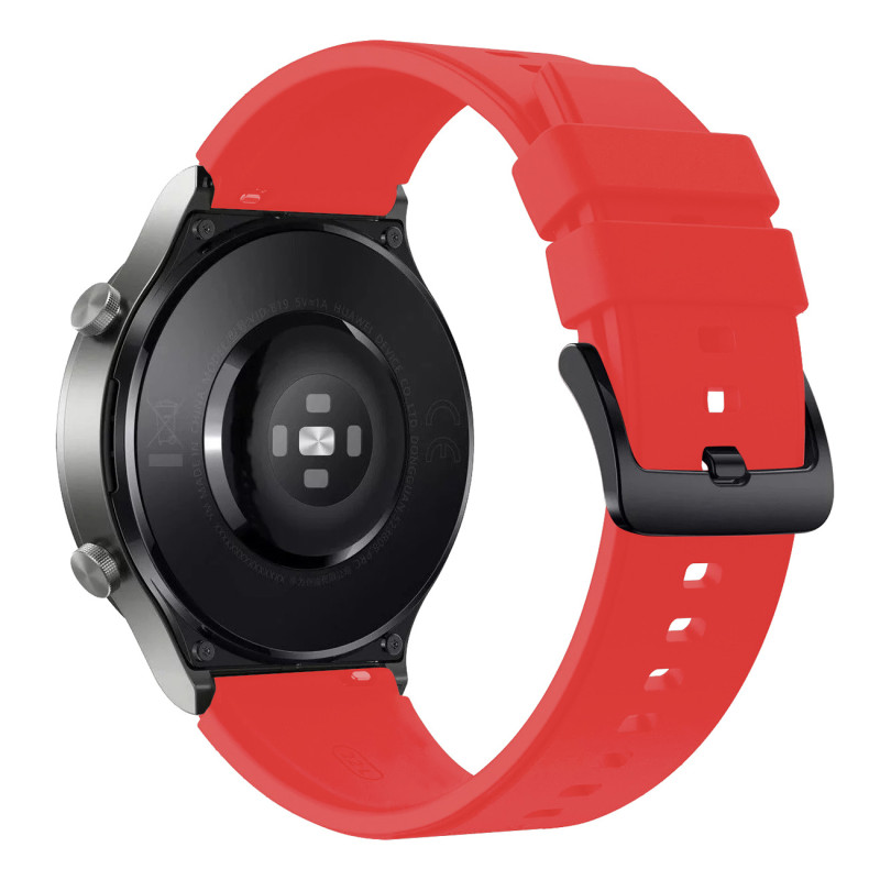 Silikoninis dirželis skirtas Huawei Watch GT 2/ 3/ 4/ 2 Pro/ 3 Pro/ 4 Pro/ GT 2e 46mm – raudonas