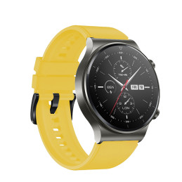 Silikoninis dirželis skirtas Huawei Watch GT 2/ 3/ 4/ 2 Pro/ 3 Pro/ 4 Pro/ GT 2e 46mm – geltonas