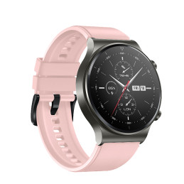 Silikoninis dirželis skirtas Huawei Watch GT 2/ 3/ 4/ 2 Pro/ 3 Pro/ 4 Pro/ GT 2e 46mm - pudros rožinis