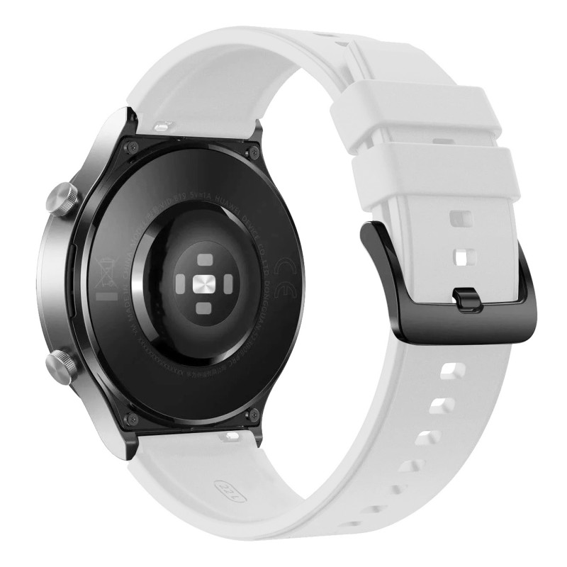 Silikoninis dirželis skirtas Huawei Watch GT 2/ 3/ 4/ 2 Pro/ 3 Pro/ 4 Pro/ GT 2e 46mm – baltas