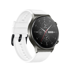 Silikoninis dirželis skirtas Huawei Watch GT 2/ 3/ 4/ 2 Pro/ 3 Pro/ 4 Pro/ GT 2e 46mm – baltas
