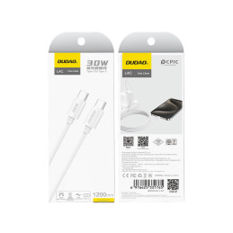 Dudao L4C USB-C / USB-C laidas 30W 2m - baltas
