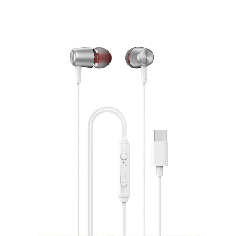 Dudao X1PROT į ausis įdedamos laidinės USB-C ausinės 1,2 m - baltos