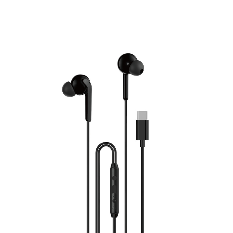 Dudao X3C+ laidinės USB-C ausinės 1,2m – juodos