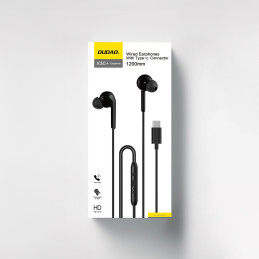 Dudao X3C+ laidinės USB-C ausinės 1,2m – juodos