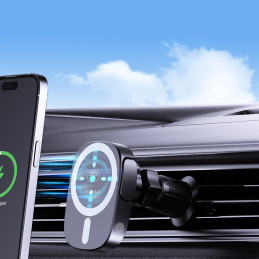 Dudao FW11 automobilinio telefono laikiklis su 15W indukciniu įkrovikliu oro išleidimo angai / kabinai - juodas