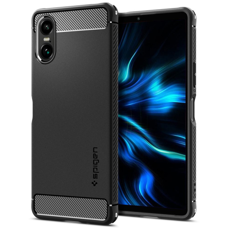 Spigen Rugged Armor dėklas, skirtas Sony Xperia 10 VI - matinė juoda