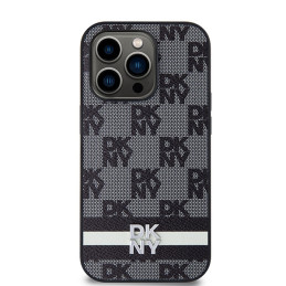 DKNY odinis languotas monofoninis raštas ir spausdintos juostelės iPhone 14 Pro dėklas – juodas