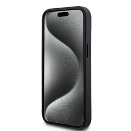 DKNY odinis languotas monofoninis dėklas su spausdintomis juostelėmis, skirtas iPhone 15/ 14/ 13 – juodas