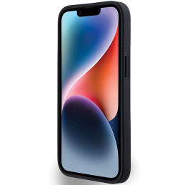 DKNY odinis mono juostinis ir metalinis logotipo dėklas, skirtas iPhone 15/ 14/ 13 – juodas