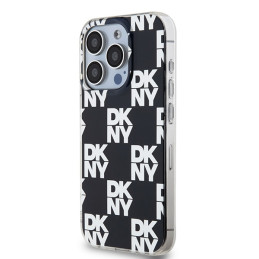 DKNY IML Checkered Mono Pattern dėklas, skirtas iPhone 15 Pro - juodas
