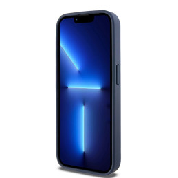 DKNY Leather Mono Stripe & Metal Logo dėklas, skirtas iPhone 15 Pro - mėlynas