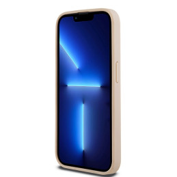DKNY Leather Mono Stripe & Metal Logo dėklas iPhone 15 Pro - rožinis