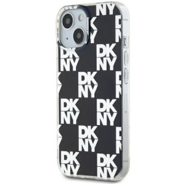 DKNY IML Checkered Mono Pattern dėklas, skirtas iPhone 15 / 14 / 13 - juodas