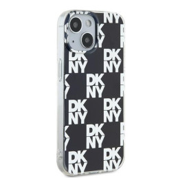 DKNY IML Checkered Mono Pattern dėklas, skirtas iPhone 15 / 14 / 13 - juodas