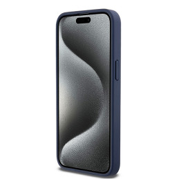 DKNY Leather Mono Stripe & Metal Logo dėklas, skirtas iPhone 15 Pro Max - mėlynas
