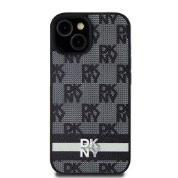 DKNY odinis languotas monofoninis dėklas su spausdintomis juostelėmis, skirtas Samsung Galaxy S24+ - juodas