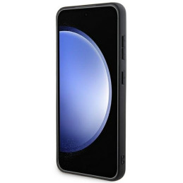 DKNY Leather Mono Stripe & Metal Logo dėklas, skirtas Samsung Galaxy S24+ - juodas
