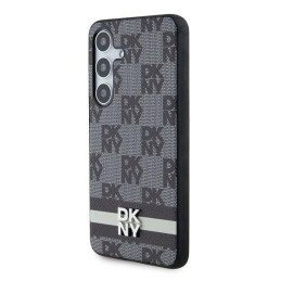 DKNY odinis languotas monofoninis dėklas su spausdintomis juostelėmis, skirtas Samsung Galaxy S24 – juodas