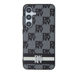 DKNY odinis languotas monofoninis dėklas su spausdintomis juostelėmis, skirtas Samsung Galaxy S24 – juodas