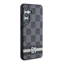 DKNY odinis languotas monofoninis dėklas su spausdintomis juostelėmis, skirtas Samsung Galaxy S24 – juodas