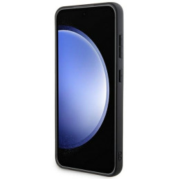 DKNY Leather Mono Stripe & Metal Logo dėklas, skirtas Samsung Galaxy S24 - juodas