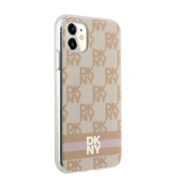 DKNY IML languotas monofoninis raštas ir spausdintos juostelės MagSafe dėklas, skirtas iPhone 11 / Xr - rožinis
