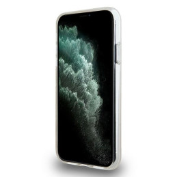 DKNY IML languotas monofoninis raštas ir spausdintos juostelės MagSafe dėklas, skirtas iPhone 11 / Xr - rožinis