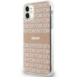 DKNY IML Mono & Stripe MagSafe dėklas iPhone 11 / Xr - rožinis