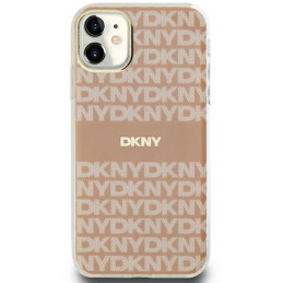 DKNY IML Mono & Stripe MagSafe dėklas iPhone 11 / Xr - rožinis