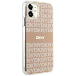 DKNY IML Mono & Stripe MagSafe dėklas iPhone 11 / Xr - rožinis