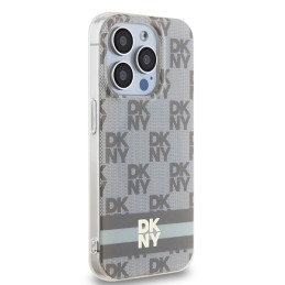DKNY IML languotas monofoninis raštas ir spausdintos juostelės MagSafe dėklas, skirtas iPhone 14 Pro – smėlio spalvos