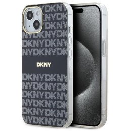 DKNY IML Mono & Stripe MagSafe dėklas, skirtas iPhone 15/ 14/ 13 – juodas