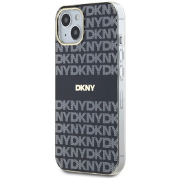DKNY IML Mono & Stripe MagSafe dėklas, skirtas iPhone 15/ 14/ 13 – juodas