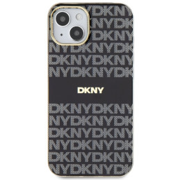 DKNY IML Mono & Stripe MagSafe dėklas, skirtas iPhone 15/ 14/ 13 – juodas
