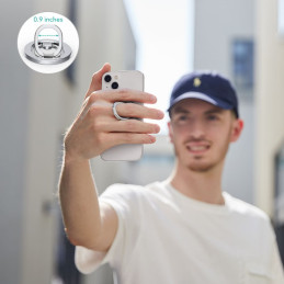 ESR Halolock MagSafe žiedinis stovas telefonui - sidabrinis