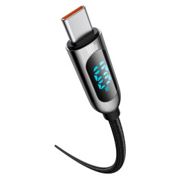Baseus CATSK-B01 USB-C - USB-C PD QC kabelis 100W 5A 480Mb/ s 1m su ekranu - juodas