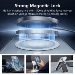 ESR Classic Pro Set Halolock MagSafe dėklas + stiklas ekranui ir kamerai iPhone 15 - skaidrus