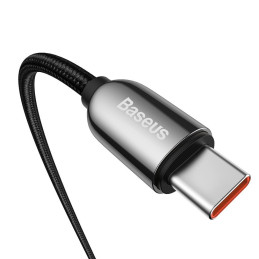 Baseus CATSK-B01 USB-C - USB-C PD QC kabelis 100W 5A 480Mb/ s 1m su ekranu - juodas