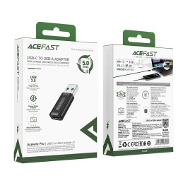 Acefast J2 USB-C 3.0 (moteriškas) į USB-A 3.0 (vyriškas) 5Gb/ s adapteris – juodas