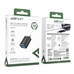 Acefast J1 USB-A 3.0 (moteris) į USB-C 3.0 (vyriškas) 5Gb/ s adapteris – juodas