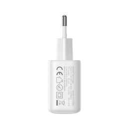 Joyroom JR-TCF20 USB-C PD 20W tinklo įkroviklis - baltas + USB-C / USB-C laidas 1m