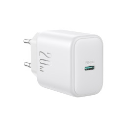 Joyroom JR-TCF20 USB-C PD 20W tinklo įkroviklis - baltas + USB-C / Lightning laidas 1m