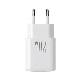 Joyroom JR-TCF20 USB-C PD 20W tinklo įkroviklis - baltas + USB-C / Lightning laidas 1m