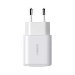 Joyroom JR-TCF20 USB-C PD 20W tinklo įkroviklis - baltas + USB-C / Lightning laidas 1m