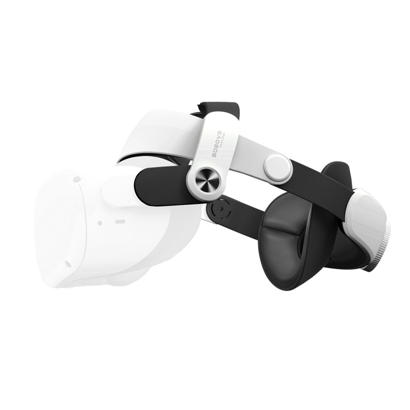 BoboVR M2+ įtempimą mažinantis dirželis, skirtas Meta Quest 2 VR akiniams – balti ir juodi